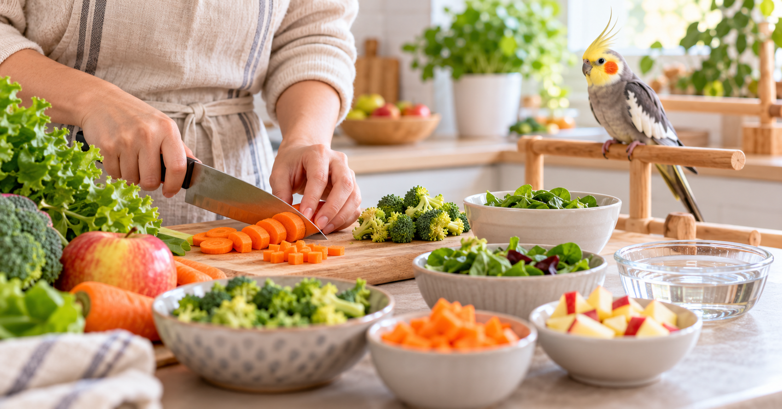 Como-Preparar-os-Alimentos-de-Forma-Segura O Que Calopsita Pode Comer? Tome Cuidado!