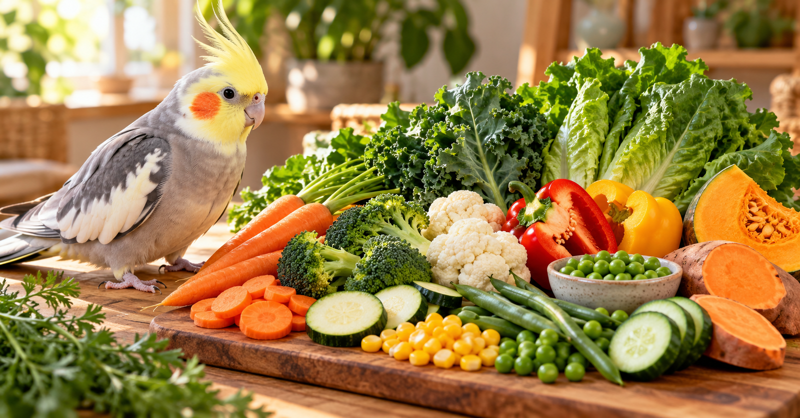 Quais-Verduras-e-Legumes-a-Calopsita-Pode-Comer O Que Calopsita Pode Comer? Tome Cuidado!